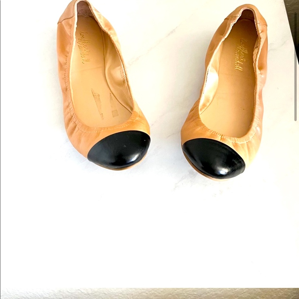 Loeffler Randall Black Tan Ballet Slip On Flats Size 7